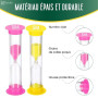 Lot de 6 sabliers Enfants colorés en Acrylique – 30s, 1, 2, 3, 5, 10 Min – pour Classe, Maison, Chambre Enfant – Apprentissage d