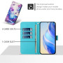 ILING Coque pour Samsung Galaxy A17 5G/4G, Élégante Fleurs et Animés Mignons Femme Étui, Portefeuille PU en Cuir Flip Antichoc H