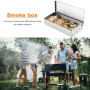 RoseFlower Boîte Fumeur Barbecue en INOX, BBQ Générateur de Fumée Fonctionne avec Barbecue au Charbon de Bois électrique ou Fumo