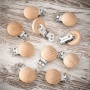 RUBY Lot de 10 clips de tétine en bois pour bébé - Empêche la chute ou la perte de la tétine - Accessoires pour bricolage et bri