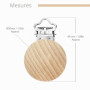 RUBY Lot de 10 clips de tétine en bois pour bébé - Empêche la chute ou la perte de la tétine - Accessoires pour bricolage et bri