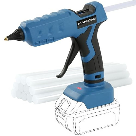Pistolet à Colle Chaude sans fil 100W, Pistolet a Colle Chaude Compatible Avec Makita 18V et Bâtons de Colle, Pour le Bricolage,