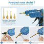Pistolet à Colle Chaude sans fil 100W, Pistolet a Colle Chaude Compatible Avec Makita 18V et Bâtons de Colle, Pour le Bricolage,