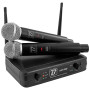 BoomToneDJ UHF Duo - Système Complet micros sans Fil UHF - 2 Microphones dynamiques Main - Double Canal - 663.5 et 682.2 MHz. Id