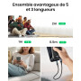 INIU Câble USB C [Lot de 5], Cable USB vers USB C 3,1A Charge Rapide, Cable Type C en Nylon pour Chargeur iPhone 15 Samsung Gala