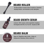 Kit de Croissance de Barbe VIKICON, Rouleau de Derma à barbe + Huile de Sérum de Croissance de Barbe + Baume à Barbe, Cadeau Par