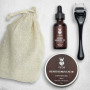 Kit de Croissance de Barbe VIKICON, Rouleau de Derma à barbe + Huile de Sérum de Croissance de Barbe + Baume à Barbe, Cadeau Par