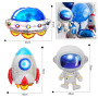 Décoration d'anniversaire pour enfant garçon de 5 ans, décoration de l'espace, ballon en aluminium astronaute, fusée, décoration