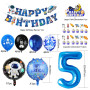 Décoration d'anniversaire pour enfant garçon de 5 ans, décoration de l'espace, ballon en aluminium astronaute, fusée, décoration
