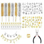 6 Rouleau Chaine Acier Inoxydable, Chaînes de Collier Or Argen, Kit Fabrication Bijoux, avec 80 Breloque Acier Inoxydable (Modèl