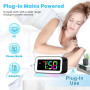 MOSUO Réveil Numérique, Reveil Enfant Lumineux avec Veilleuse 7 Couleurs, LED Horloge Digitale, Ado Reveil Matin, avec 2 Modes d