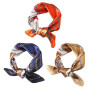 OUDQFCJ 3 pièces Grand Foulards Carrés Femmes, Satin, Foulard Cheveux Femme, Foulard Femme Soie, Accessoires Soie, Motifs Classi