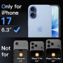 JETech Protection D'écran pour iPhone 17 6,3 Pouces, Film en Verre Trempé avec Outil d'Installation Facile, Dureté 9H, Compatibl