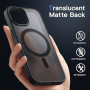 JETech Coque Magnétique pour iPhone 15 6,1 Pouces Compatible avec MagSafe, Etui Translucide Mat Arrière Housse Fine Antichoc (No