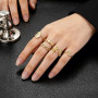 DIELOVEHUA 5 Pièces Bague Acier Inoxydable Femme, Bague Coquillage Etoile de Mer, Bagues Réglables Empilables en Or, Minimaliste