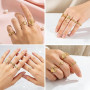 DIELOVEHUA 5 Pièces Bague Acier Inoxydable Femme, Bague Coquillage Etoile de Mer, Bagues Réglables Empilables en Or, Minimaliste