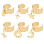 UNICRAFTALE Bague Breloques Bague Acier Inoxydable Étoile Boulon Foudre Pendentifs Bague Anneaux Réglables Bague pour Femme Manc