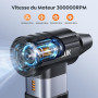 Souffleur Air Comprimé 300000TR/Min, Dépoussiérant Puissant Électrique avec 10500mAh Batterie, Souffleur PC à 4 Vitesses, Bombe