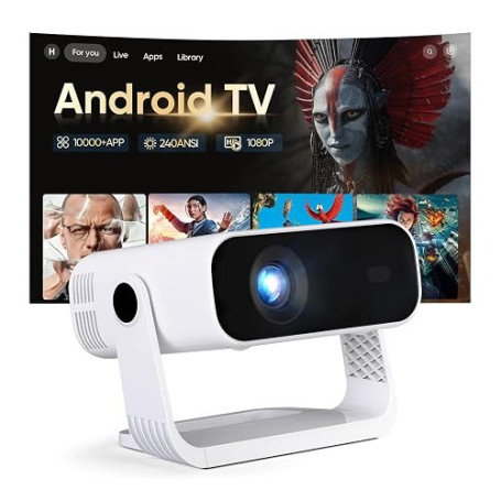 Videoprojecteur Intelligent Applications Intégrées Rétroprojecteur 1080P Natif Supporte 4K WiFi 6 Bluetooth 5.2 240 ANSI Correct