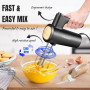 Bestron Batteur electrique cuisine, Batteur mixeur à main puissant avec 6 vitesses, fonction turbo et écran LCD, livré avec 2 fo
