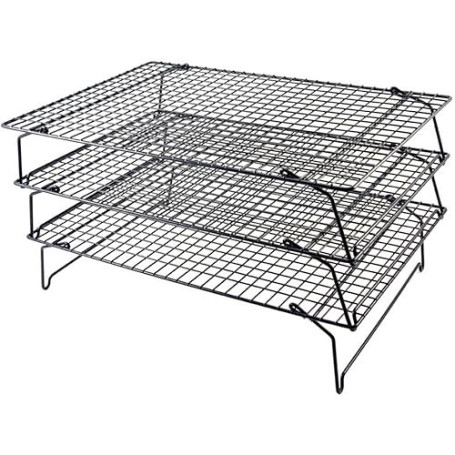 Tala Grille de Refroidissement 3 Niveaux Antiadhésive – Support Pliable Gain de Place – Grille de Refroidissement pour Gâteaux,