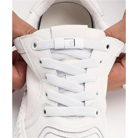 Lacets élastiques sans nœud – Lacets en polyester à enfiler pour baskets, design à verrouillage rapide, parfaits pour les chauss