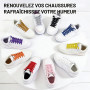 Lacets élastiques sans nœud – Lacets en polyester à enfiler pour baskets, design à verrouillage rapide, parfaits pour les chauss