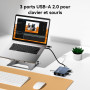 Acasis Adaptateur DisplayLink USB C vers Double HDMI, 2 HDMI, 100 W PD Charging, Station d'accueil DisplayLink pour Apple Mac M1