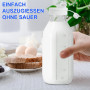 LUPATDY Lot de 2 bouteilles en verre avec couvercle de 1 l - Bouteilles de lait avec bouchon à vis - Bouteilles de jus à remplir