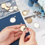 UNICRAFTALE 30 Ensembles Pendentifs Cabochon Breloques de Collier de Cabochon Rond Acier Inoxydable avec des Bélières de Pinceme