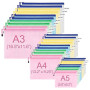 MerryNine Zipper Pouch Document Bag(5 Colors30 Pack) Letter Size Waterproof Document Pouch for School Office Supplies Cross Stit