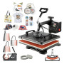 VEVOR Presse Chauffante à Commande Numérique 8 En 1, Presse de la Chaleur de 15" X 12" (38 X 30cm), Pour Transfert Par Sublimati