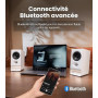 Edifier R20BT Enceintes USB Bluetooth 6.0 avec Haut-Parleurs Large Bande 2,75", Commandes Tactiles, Entrée AUX, Prise Casque, Éc