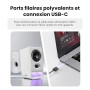 Edifier R20BT Enceintes USB Bluetooth 6.0 avec Haut-Parleurs Large Bande 2,75", Commandes Tactiles, Entrée AUX, Prise Casque, Éc