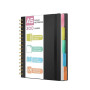 ihaspoko Carnet A5 avec Intercalaires- Papier 100GSM Anti-Déversement, 300 Pages, Couverture Rigide PVC, Livre de Projet Spirale