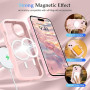 Pepmune Coque Magnétique pour iPhone 15 [Compatible avec Magsafe] Translucide Mat Cadre Vague Bouclée Coque de Téléphone Slim Fi