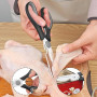 Vutyvve Ciseaux de cuisine, lames en acier inoxydable, manche souple, ensemble de ciseaux de cuisine multifonctionnel, noir/gris