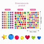 1710 Pièces Gommettes Etoiles Autocollants Brillantes, 30 Feuilles Gommette Autocollante Enfant Sticker, Sticker Brillant Multic