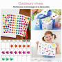 1710 Pièces Gommettes Etoiles Autocollants Brillantes, 30 Feuilles Gommette Autocollante Enfant Sticker, Sticker Brillant Multic