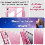 INFILAND Coque pour Samsung Galaxy Tab S10 Lite/S10 FE/S9 FE 5G 10,9"/Tab S9 11" avec Porte-Stylo S, Jolie À Paillettes avec Dos