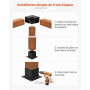 VEVOR Kit Supports de Pergola, Lot de 8, Support de Poteau Bois 92x92 mm, 4 Supports d'angle 3 Voies, 4 Bases de Poteaux, Acier