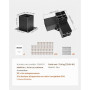 VEVOR Kit Supports de Pergola, Lot de 8, Support de Poteau Bois 92x92 mm, 4 Supports d'angle 3 Voies, 4 Bases de Poteaux, Acier