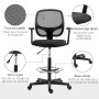 Vinsetto Chaise Bureau Ergonomique, Fauteuil de Bureau avec Repose-Pieds Ajustable, Chaise de Dessin à Dossier en Maille, Hauteu