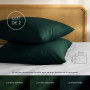 Taie Oreiller 50x70 Coton Renforcé (Set de 2) - Vert - Tissage serré de 57 Fils/cm² - Taie Oreiller 50 x 70 cm- Certifié Oeko Te