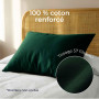 Taie Oreiller 50x70 Coton Renforcé (Set de 2) - Vert - Tissage serré de 57 Fils/cm² - Taie Oreiller 50 x 70 cm- Certifié Oeko Te