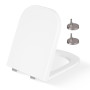 CUQOO Abattant de toilette carré à fermeture douce – Siège de toilette robuste de qualité supérieure avec dégagement rapide, ins