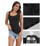 BQTQ 5 Pièces Débardeur Femme Tank Tops Extensibles Crop Top sans Manches Maillots de Corps à Col Carré Débardeur