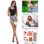 BQTQ 5 Pièces Débardeur Femme Tank Tops Extensibles Crop Top sans Manches Maillots de Corps à Col Carré Débardeur
