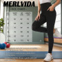Merlvida Legging de Sport Femme Taille Haute Pantalon de Jogging avec Poches Leggings Push Up Opaque Gym Running Yoga Fitness Gr