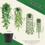 Der Rose 4 Pcs Plante Artificielle Tombante,Plantes Artificielles Interieur et Exterieur,Fausse Plante Convient pour Décorer le